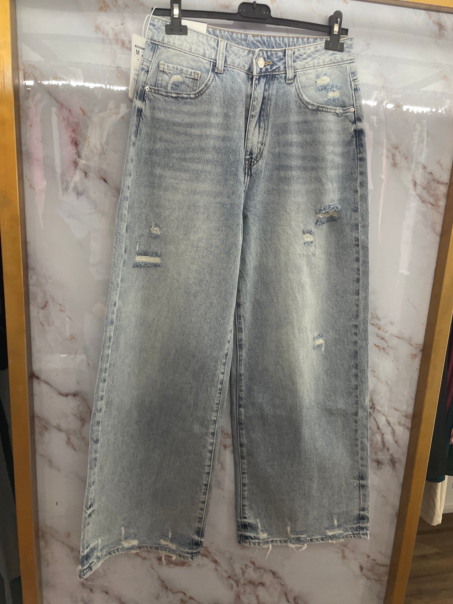 Jeans tasca argento rosa e fucsia