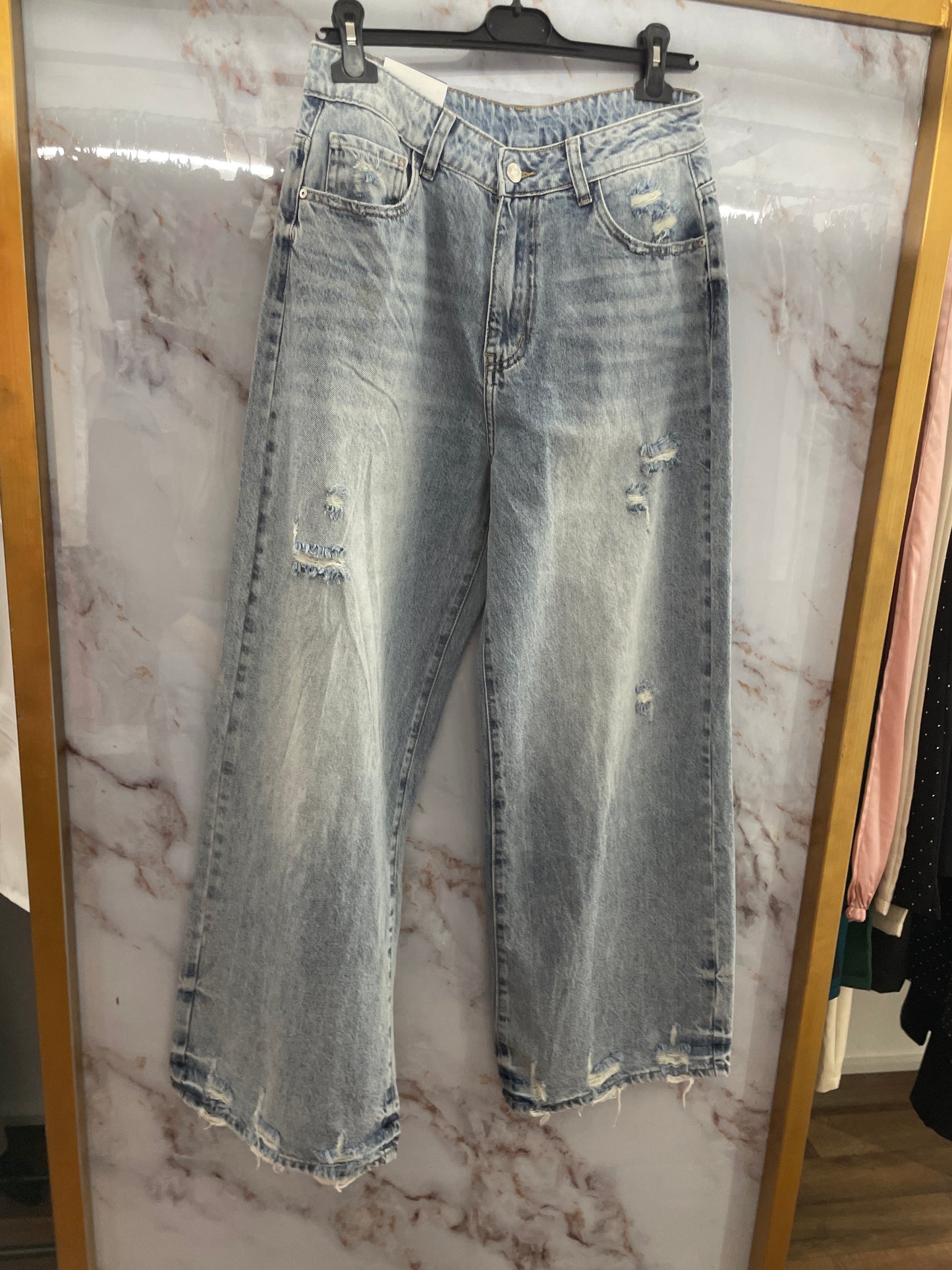 Jeans tasca leopardata