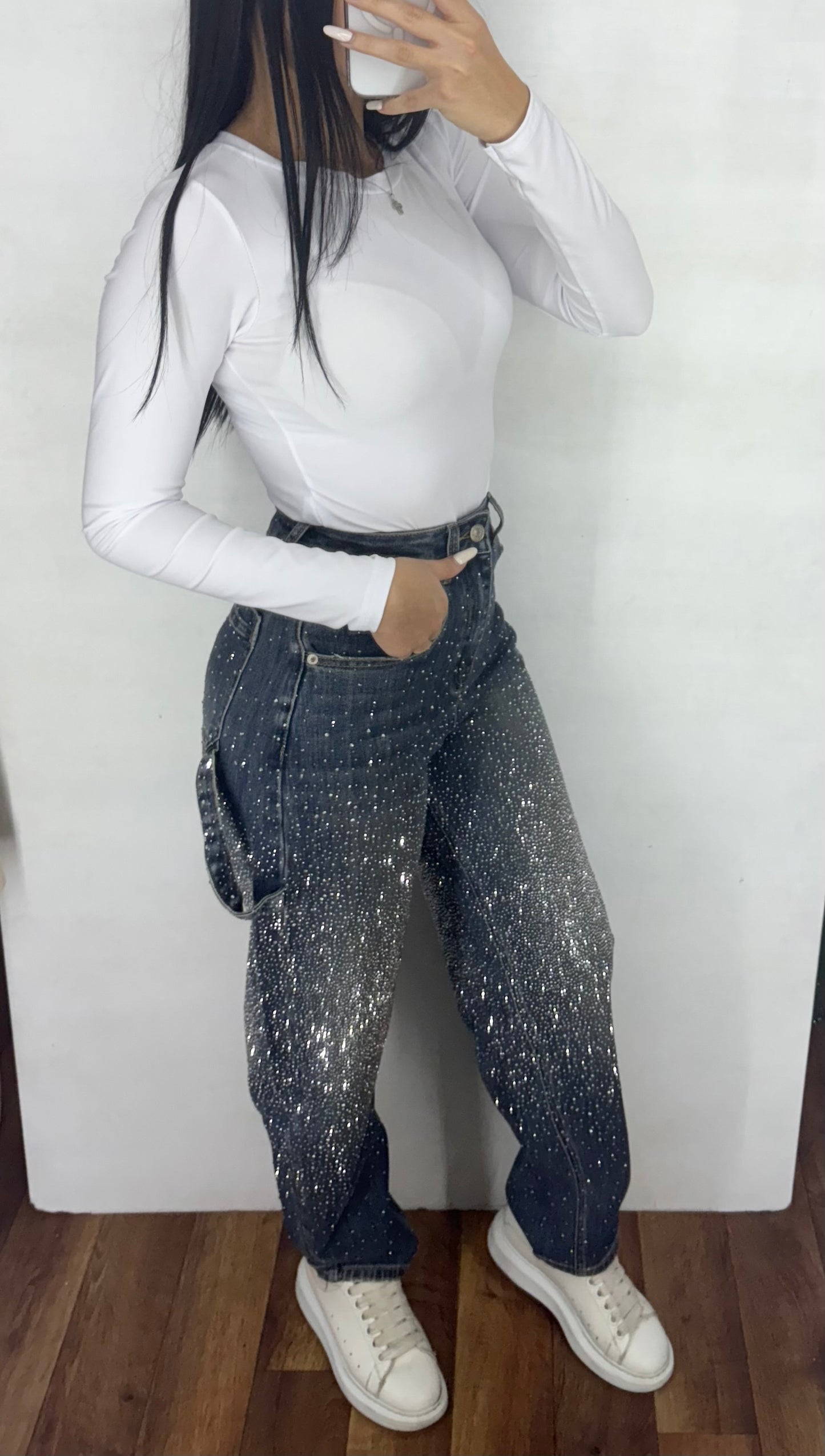 Denim BALLOON STRASS