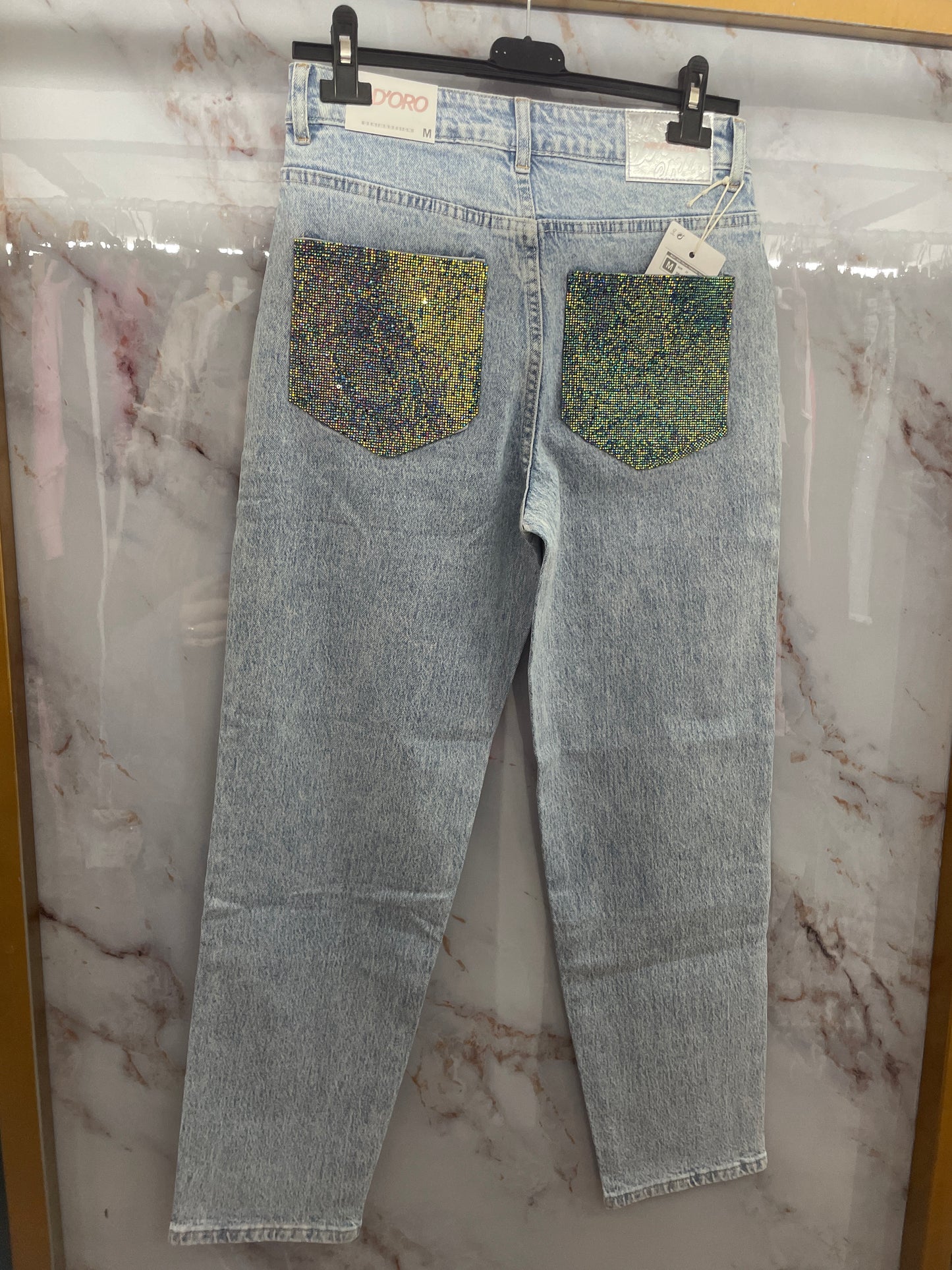 Jeans tasca blu boreale