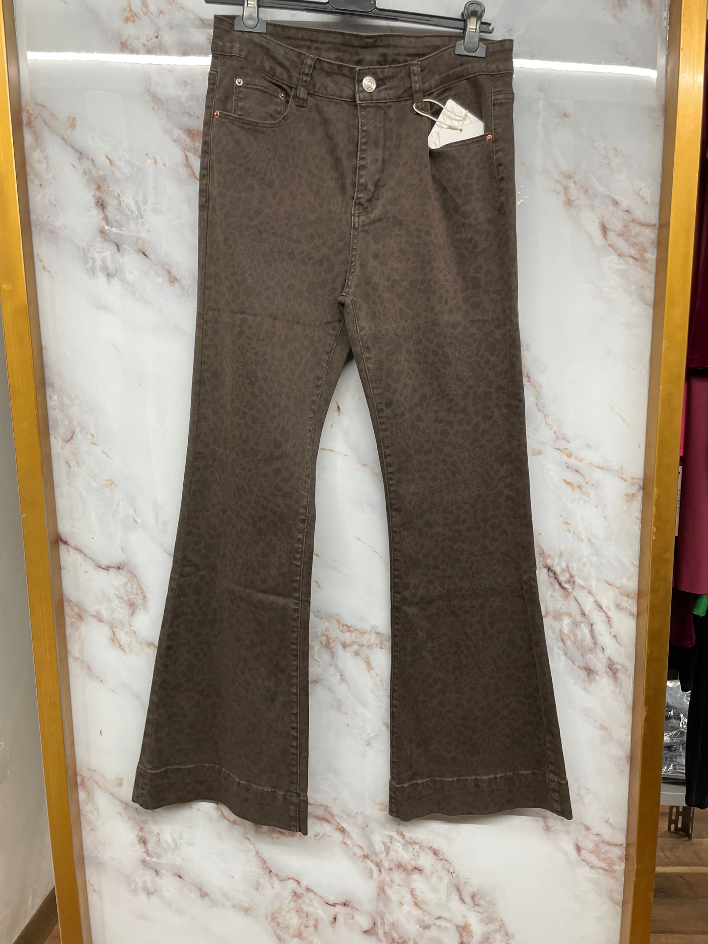 Jeans marrone leopardato