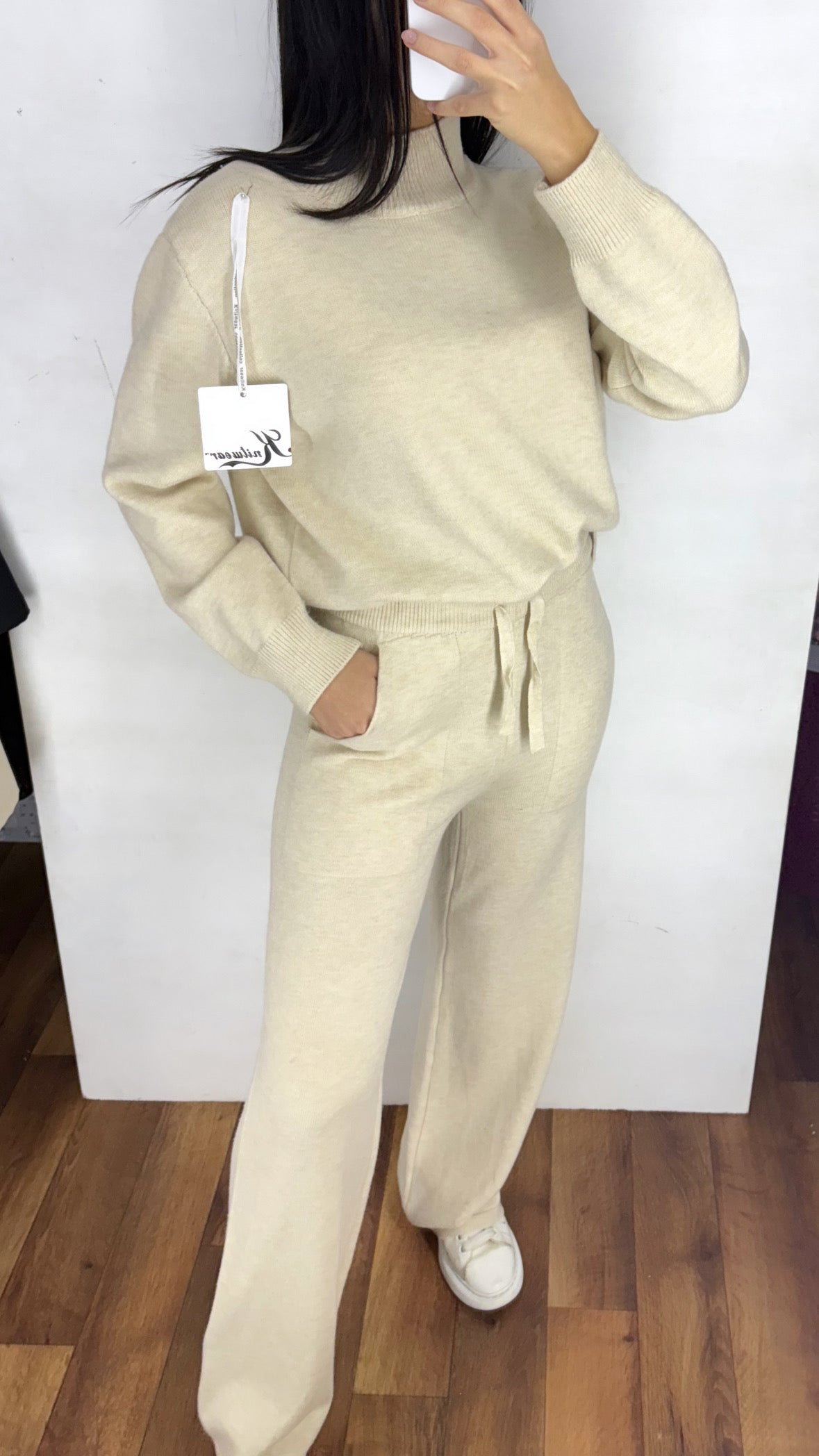 Coordinato in lana rasata 2 colori