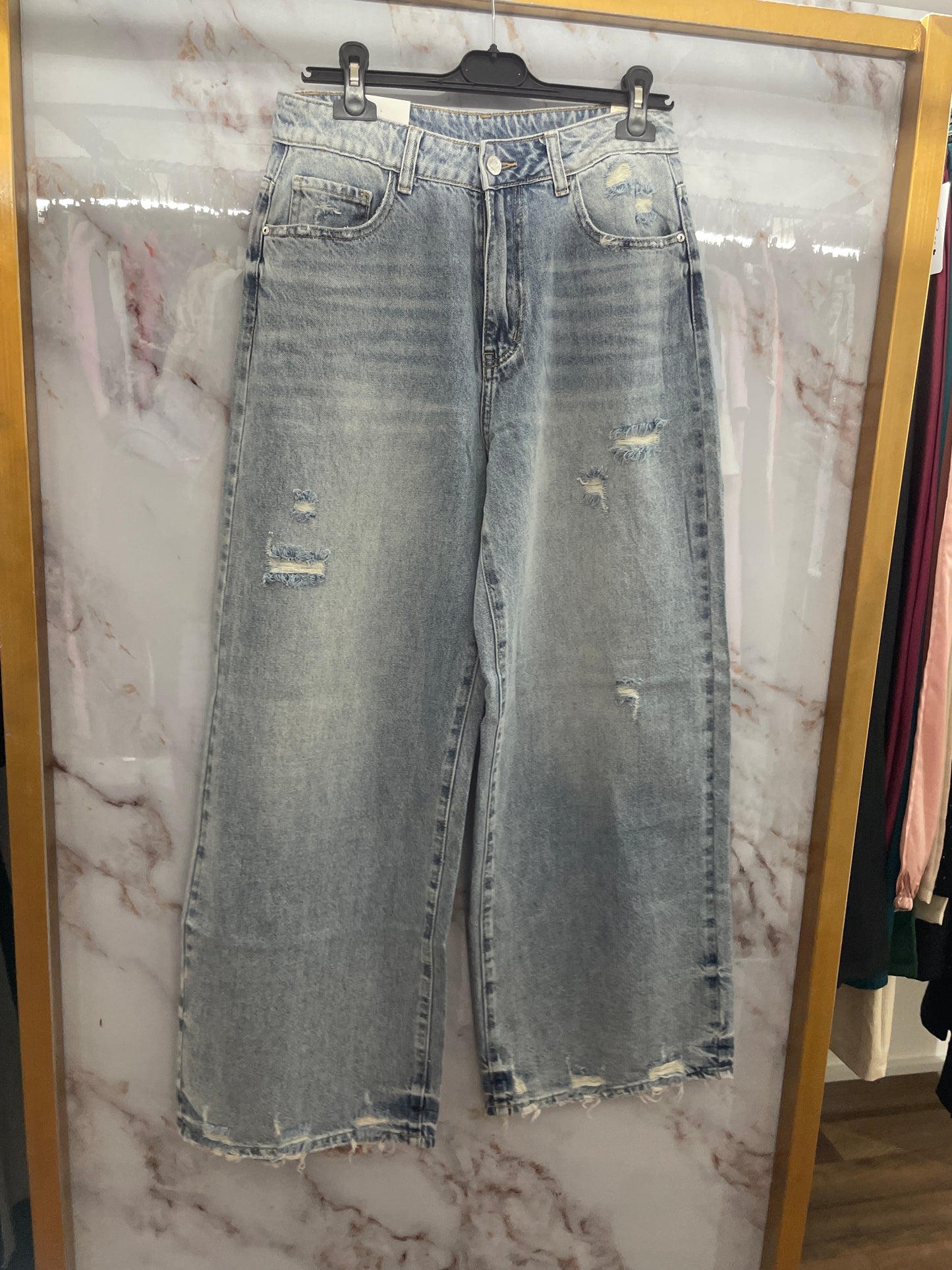 Jeans tasca argento