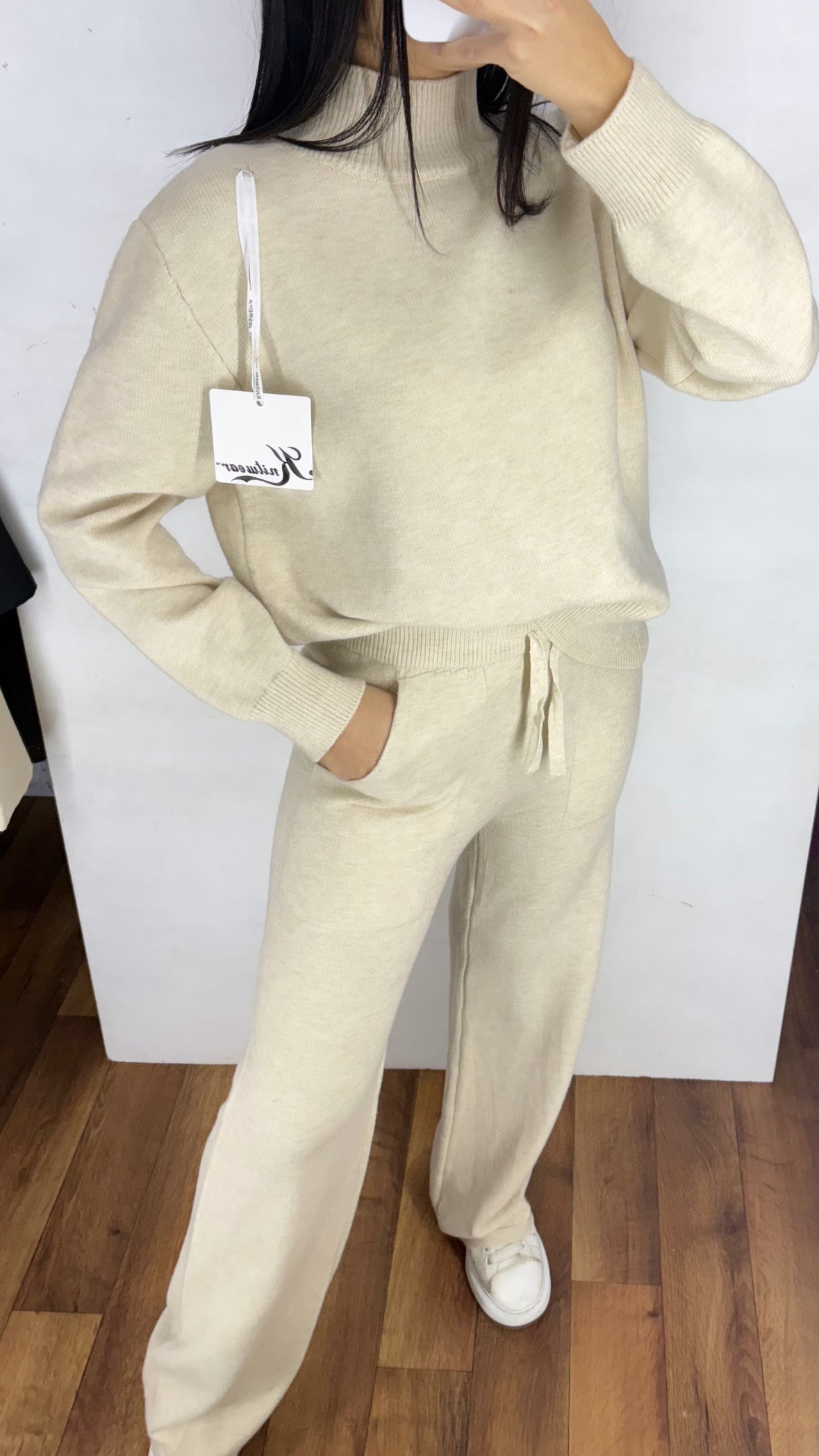 Coordinato in lana rasata 2 colori