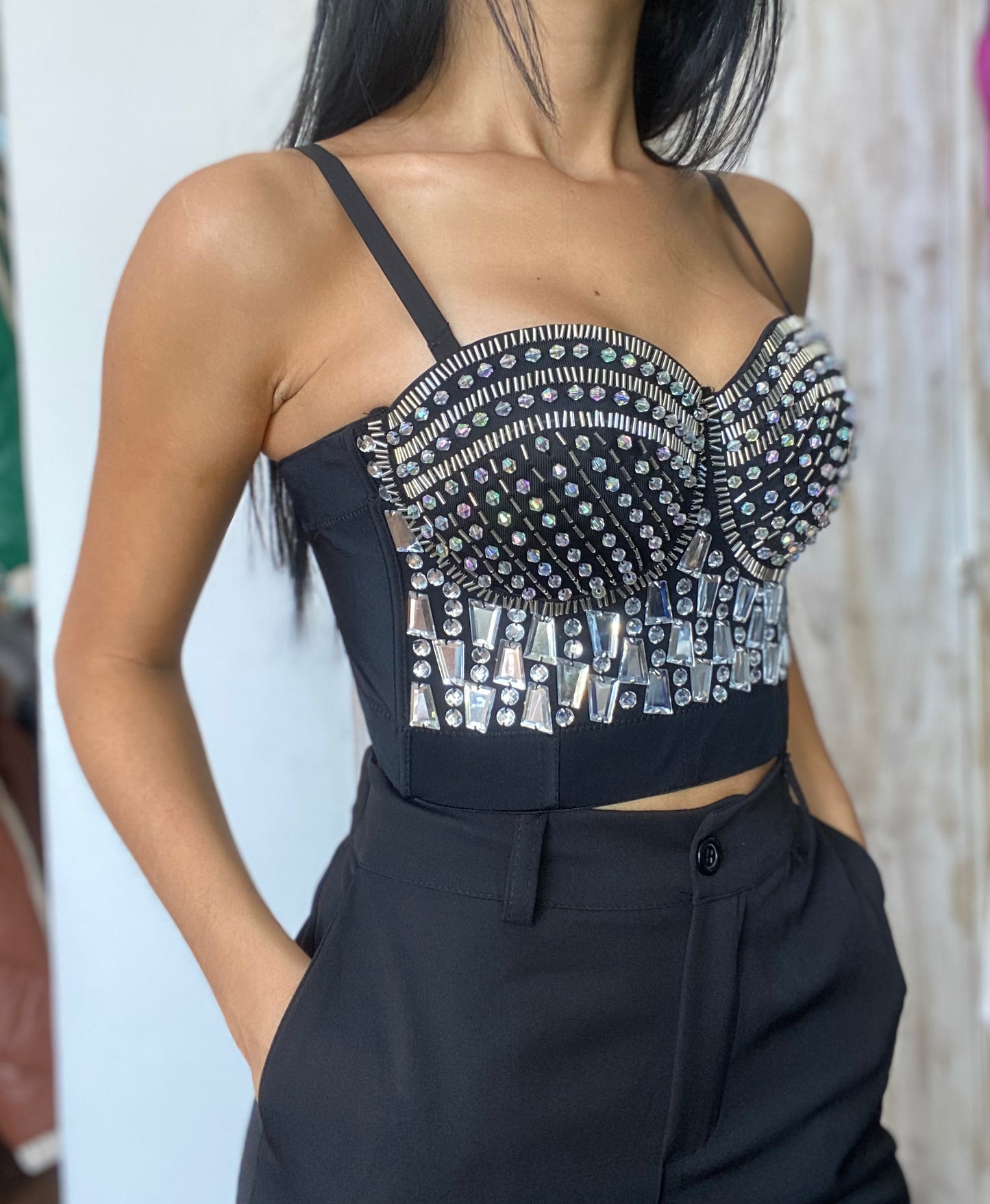 Bustier con applicazioni