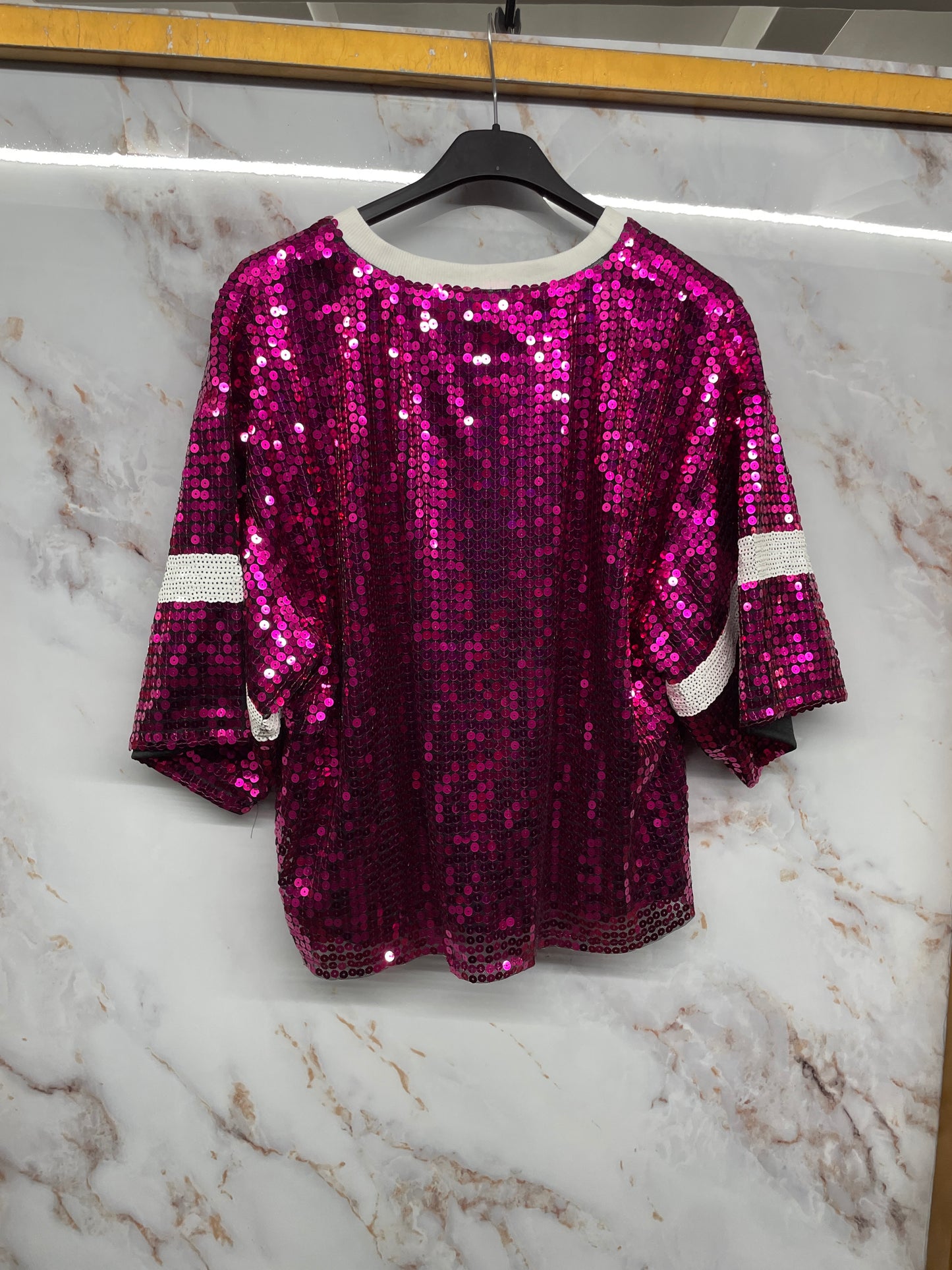 Top  paillettes Fucsia