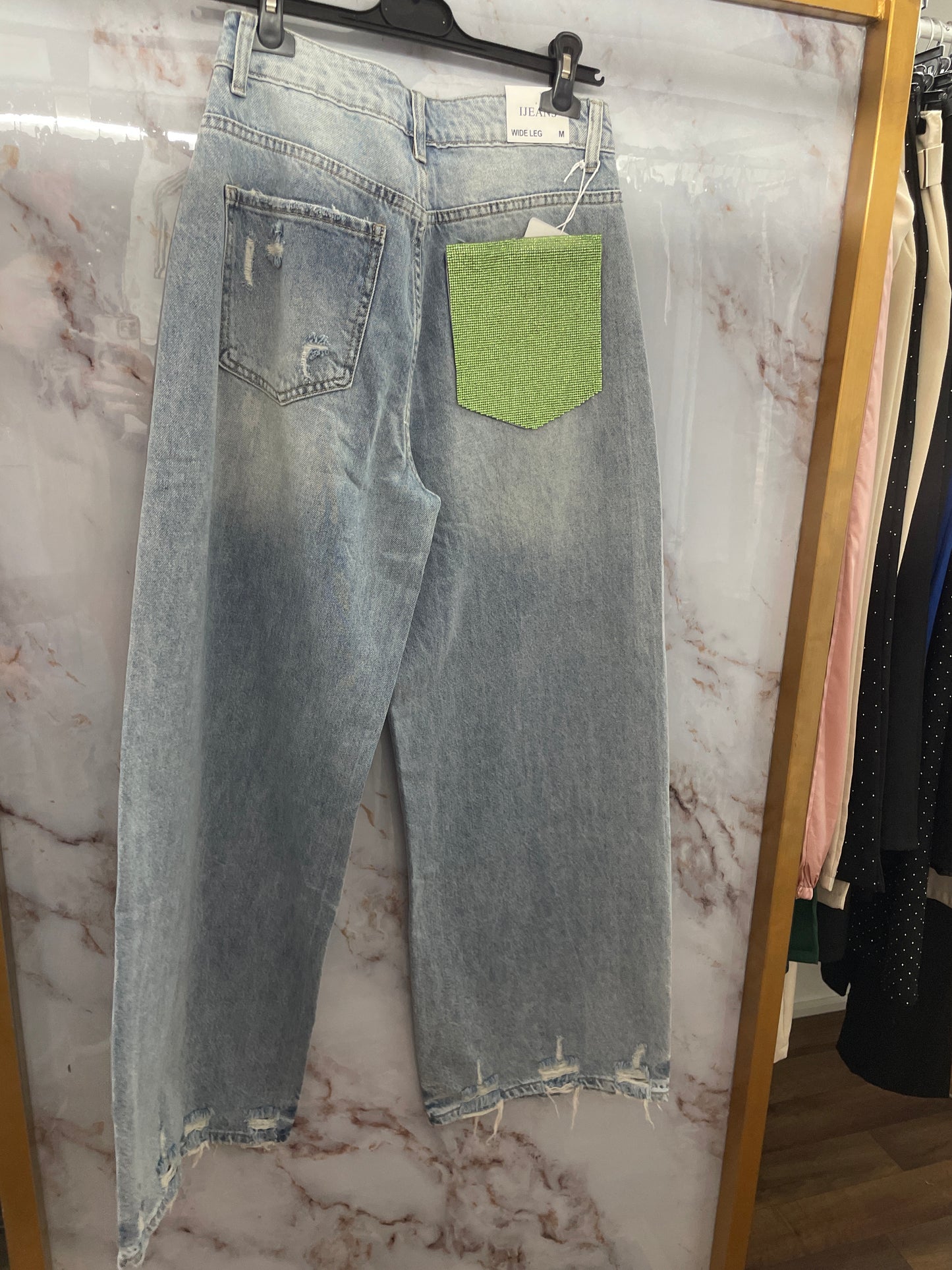 Jeans tasca verde