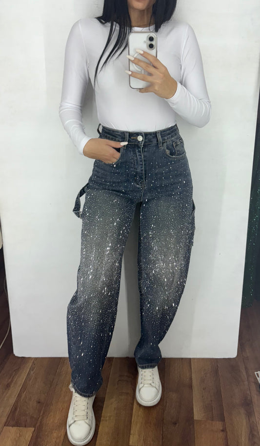 Denim BALLOON STRASS